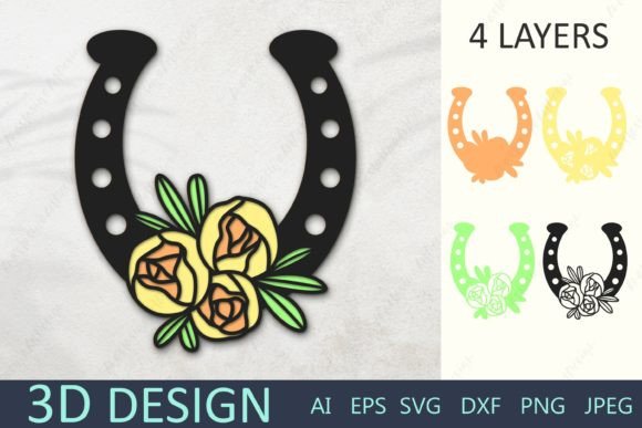 3D Layered Horseshoe with Flowers Review