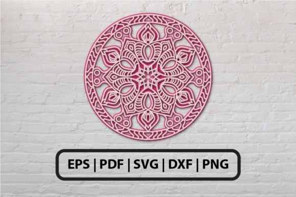 3D Layered Love Mandala Valentine's SVG for Graphics & Crafts