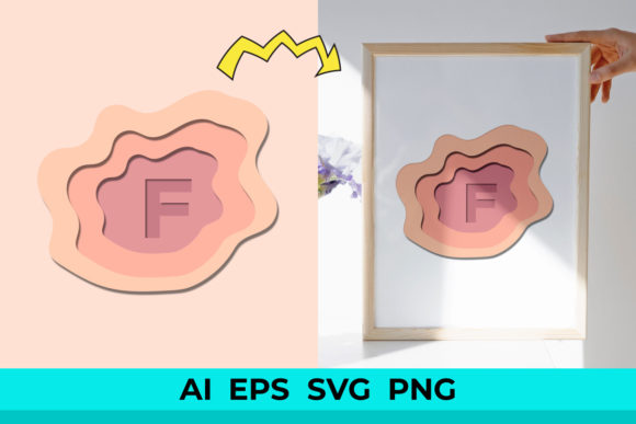 3D Paper Cutout Effect Letter F Vector Review
