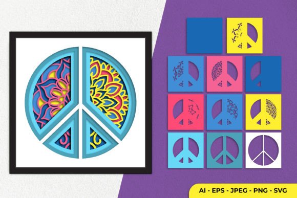 3D Peace Sign Mandala: Graphics for Crafts