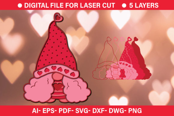 3D Valentine Gnome Paper Cut SVG File Review