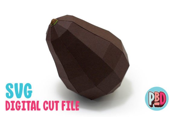 Avocado 3D Papercraft: 3D SVG Shapes for Editorial Design