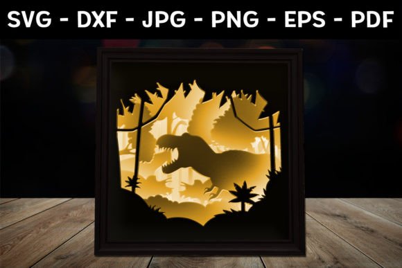 Dinosaur Shadowbox SVG: Graphics for Crafts Content
