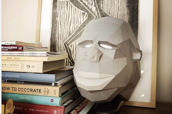 Gorilla Face Paper Sculpture: An Embroidery Review