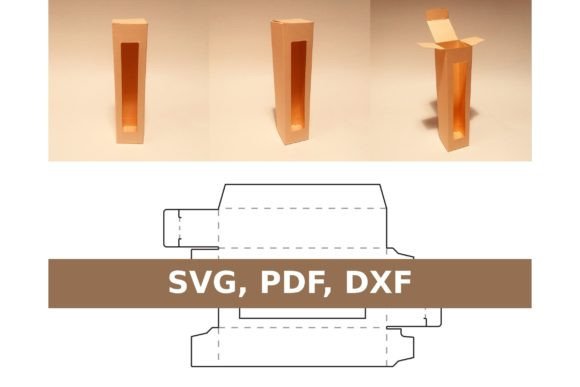 Lipstick Box with Window 3D SVG for Gift Boxes