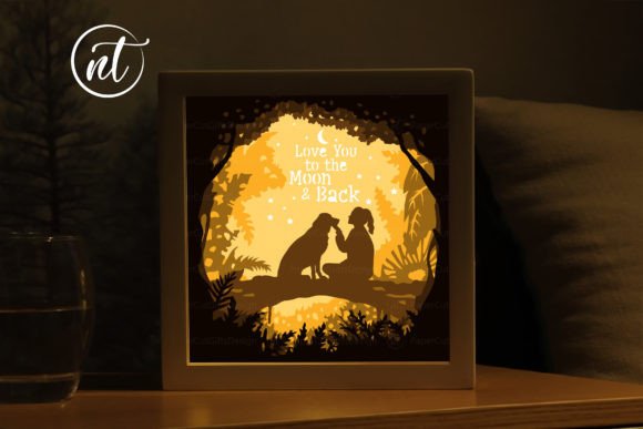 Love Dog Shadow Box SVG: 3D Editorial Design