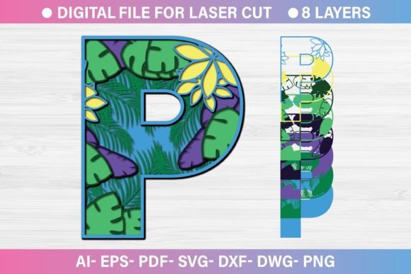 Summer Letter P Paper Cut SVG: Graphics & Crafts Branding