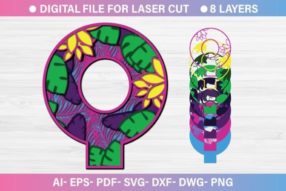 Summer Letter Q Paper Cut SVG for Graphics and Crafts