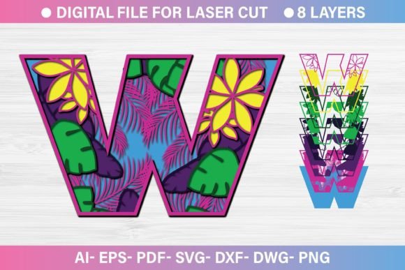 Summer Letter W Paper Cut SVG: Graphics & Crafts Review